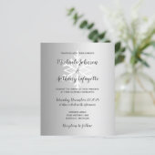 Papier Budget Snowflake Silver Hiver Mariage Invitation (Debout devant)