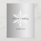 Papier Budget Snowflake Silver Hiver Mariage Invitation (Dos)