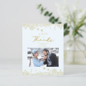 Papier Budget Snowflakes First Merry Christmas Fake Gold (Debout devant)