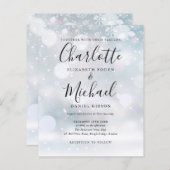 Papier Budget Snowflakes Invitation de mariage d'hiver (Devant / Derrière)