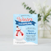 Papier Budget Snowman Boy Winter ONE derland 1er annivers (Debout devant)