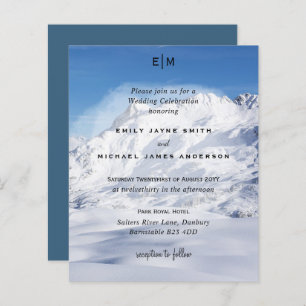 Papier Budget Snowy Mountain Alps Ski Wedding Invite