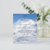 Papier Budget Snowy Mountain Alps Ski Wedding Invite (Debout devant)