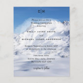 Papier Budget Snowy Mountain Alps Ski Wedding Invite (Devant)