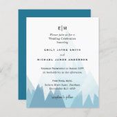 Papier Budget Snowy Mountain Ski hiver Mariage Invitation (Devant / Derrière)