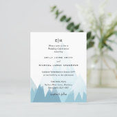 Papier Budget Snowy Mountain Ski hiver Mariage Invitation (Debout devant)