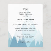 Papier Budget Snowy Mountain Ski hiver Mariage Invitation (Devant)