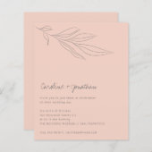 Papier Budget Soft Pink Boho Botanique Faire-part de mari (Devant / Derrière)