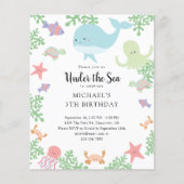 Papier Budget sous la mer Anniversaire Cute Pastel Océan (Devant)