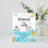 Papier Budget sous la mer nage requin Océan Anniversaire (Debout devant)