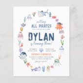 Papier Budget Sous La Mer Ocean Boys Pirate Anniversaire (Devant)