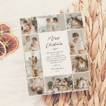 Papier Budget | Souvenirs À feuillage persistant | 10 Noë<br><div class="desc">Une carte économique de Noël élégante et intemporelle. Ce design présente un collage de 10 photos triées sur le volet, une combinaison de six carrés, deux paysages et deux photos de portrait disposées autour du bord de la carte. Au milieu de la carte, 'Joyeux Noël' est écrit en calligraphie de...</div>