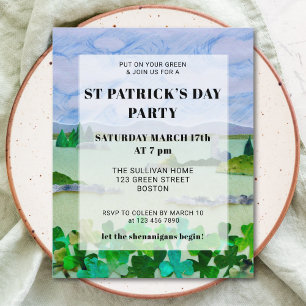 Papier Budget St Patrick's Day Shamrock Party Invitation
