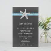 Papier Budget Starfish Beach Baby shower Invitation (Debout devant)