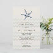 Papier Budget Starfish Ocean Baby shower Invitation (Debout devant)