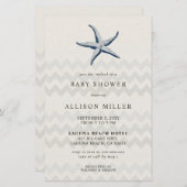 Papier Budget Starfish Ocean Baby shower Invitation (Devant / Derrière)