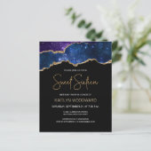 Papier Budget Starry Agate Or Dark Sweet 16 Invitation (Debout devant)