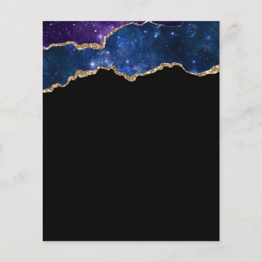 Papier Budget Starry Agate Or Dark Sweet 16 Invitation (Dos)
