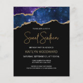 Papier Budget Starry Agate Or Dark Sweet 16 Invitation (Devant)