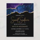 Papier Budget Starry Gold Agate Dark Sweet 16 Invitation (Devant)