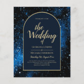 Papier BUDGET Starry Night Marine Blue Gold Wedding INVIT (Devant)