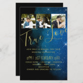 Papier BUDGET Starry Night Marine Gold A9 Mariage Invite (Devant / Derrière)