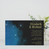 Papier BUDGET Starry Night Marine Gold A9 Mariage Invite (Debout devant)