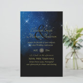 Papier BUDGET Starry Night Marine Gold A9 Mariage Invite (Debout devant)