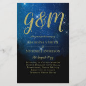 Papier BUDGET Starry Night Marine Gold A9 Mariage Invite (Devant)