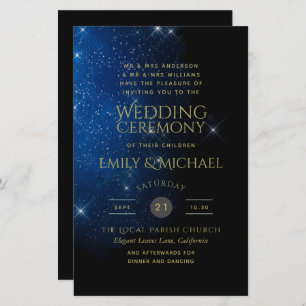 Papier BUDGET Starry Night Marine Gold A9 Mariage Invite
