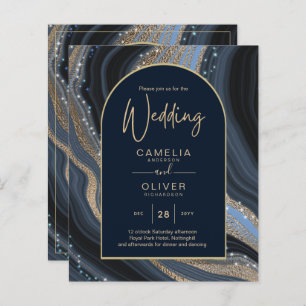 Papier BUDGET Starry Night Marine Gold Agate Mariage INVI