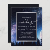 Papier BUDGET Starry Night Midnight Stars Budget Mariage (Devant / Derrière)