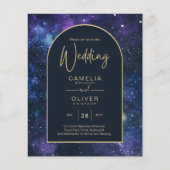 Papier BUDGET Starry Nuit violet bleu mariage INVITE (Devant)