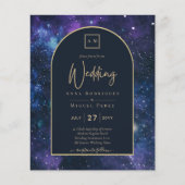 Papier BUDGET Starry Nuit violet bleu mariage INVITE (Devant)