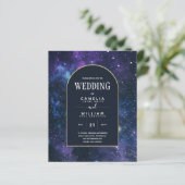Papier BUDGET Starry Nuit violet bleu mariage INVITE (Debout devant)