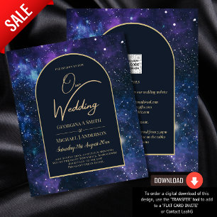 Papier BUDGET Starry Nuit violet bleu mariage INVITE