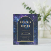 Papier BUDGET Starry Nuit violet bleu mariage INVITE (Debout devant)
