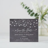 Papier Budget String Lumières Mariage Enregistrer La Date (Debout devant)