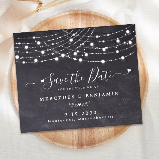 Papier Budget String Lumières Mariage Enregistrer La Date