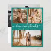 Papier Budget Style 3 Photo Collage Mariage Merci (Devant / Derrière)