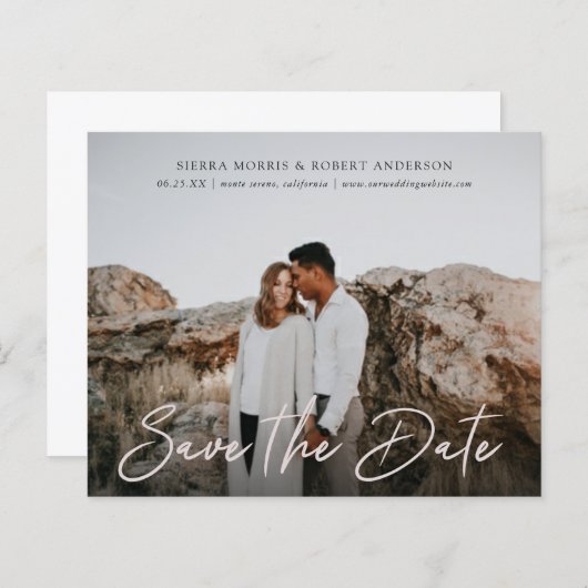 Papier Budget stylé simple Script stylé Enregistrer la da (Devant / Derrière)