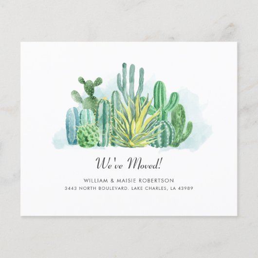 Papier Budget Succulents Cactus Nous avons bougé (Devant)