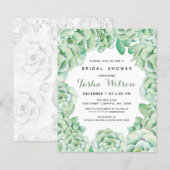 Papier Budget Succulents Invitations de douche nuptiale (Devant / Derrière)