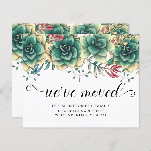 Papier Budget Succulents Poules Poules Moving Faire-part (Devant / Derrière)