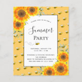Papier Budget Summer party abeilles tournesols jardin bar (Devant)