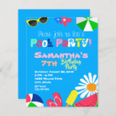 Papier Budget Summer Pool Party Anniversaire Beach Ball (Devant / Derrière)