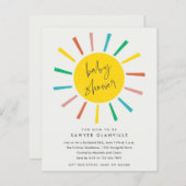 Papier Budget Sun Script Moderne Baby shower Invitation (Devant / Derrière)