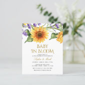 Papier Budget Sunflower Baby in Bloom Invitation (Debout devant)