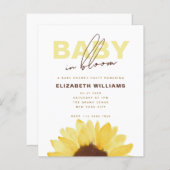 Papier Budget Sunflower Baby in Bloom Shower Party (Devant / Derrière)