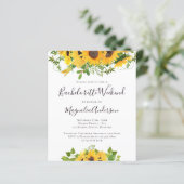 Papier Budget Sunflower Bachelorette Party Invitation (Debout devant)